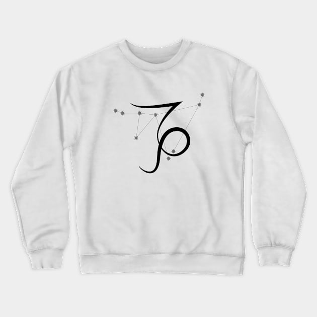 Capricorn - Zodiac Sign Symbol and Constellation Crewneck Sweatshirt by Red Fody